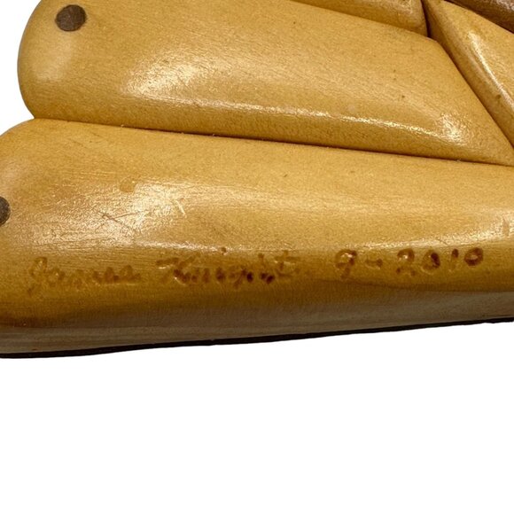 James Knight Handcrafted Wooden Angel Wall Art 2010 Decor Art Brown Tan - Picture 7 of 12